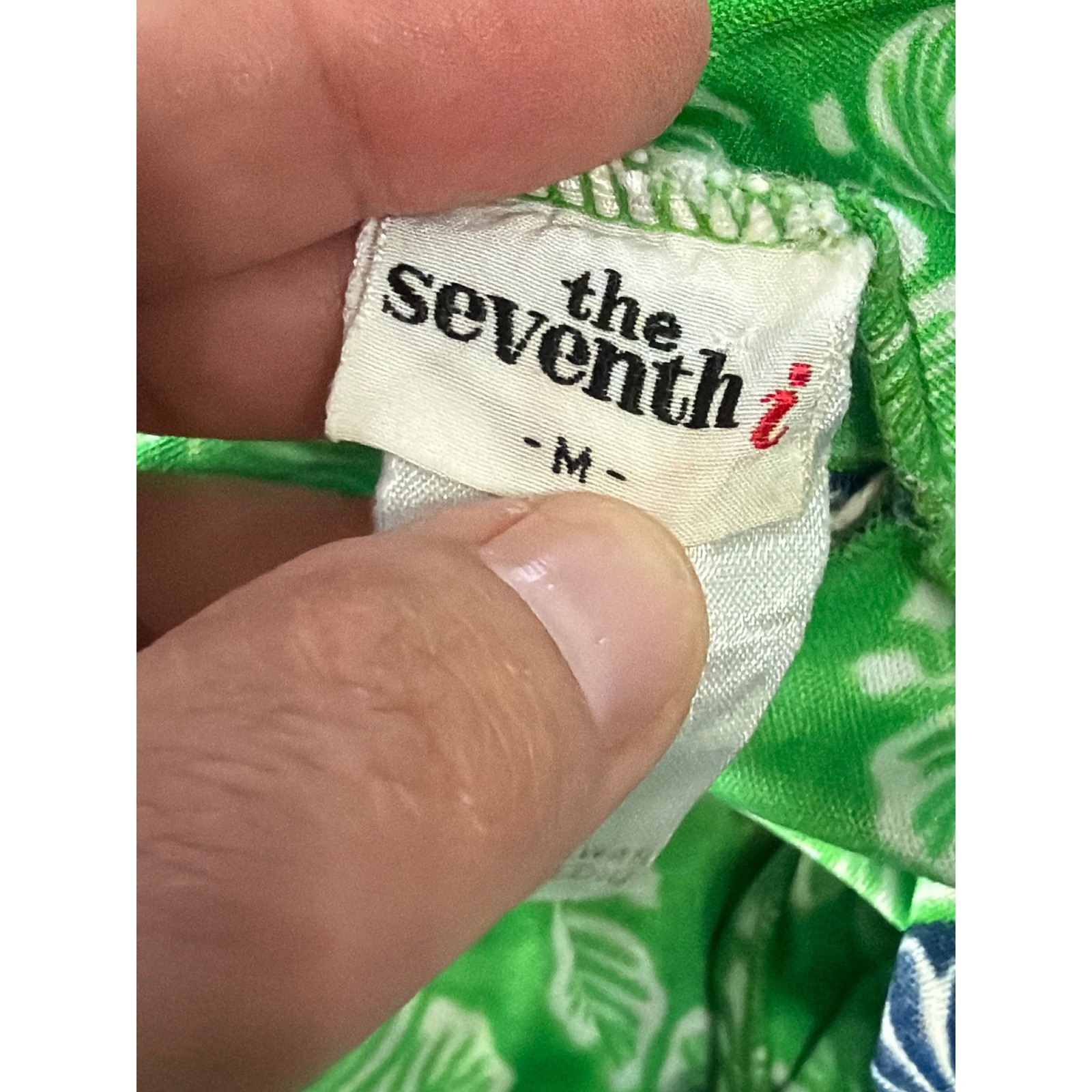 The Seventh i Sleeveless Top Womens Medium Green Vintage Mod Mock Neck Floral