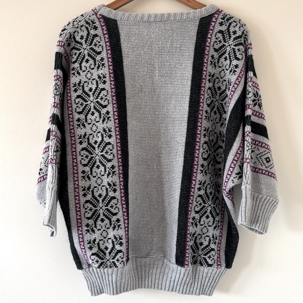 Kenneth Too Vintage Knit Nordic Ski Chalet Sweater Size L approx.