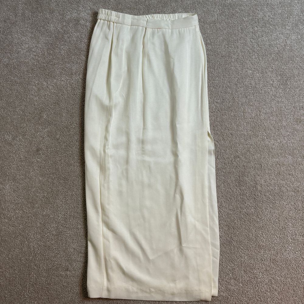 Michael Marcella Ltd Vintage beige Midi elastic waist Skirt High Rise Size 16
