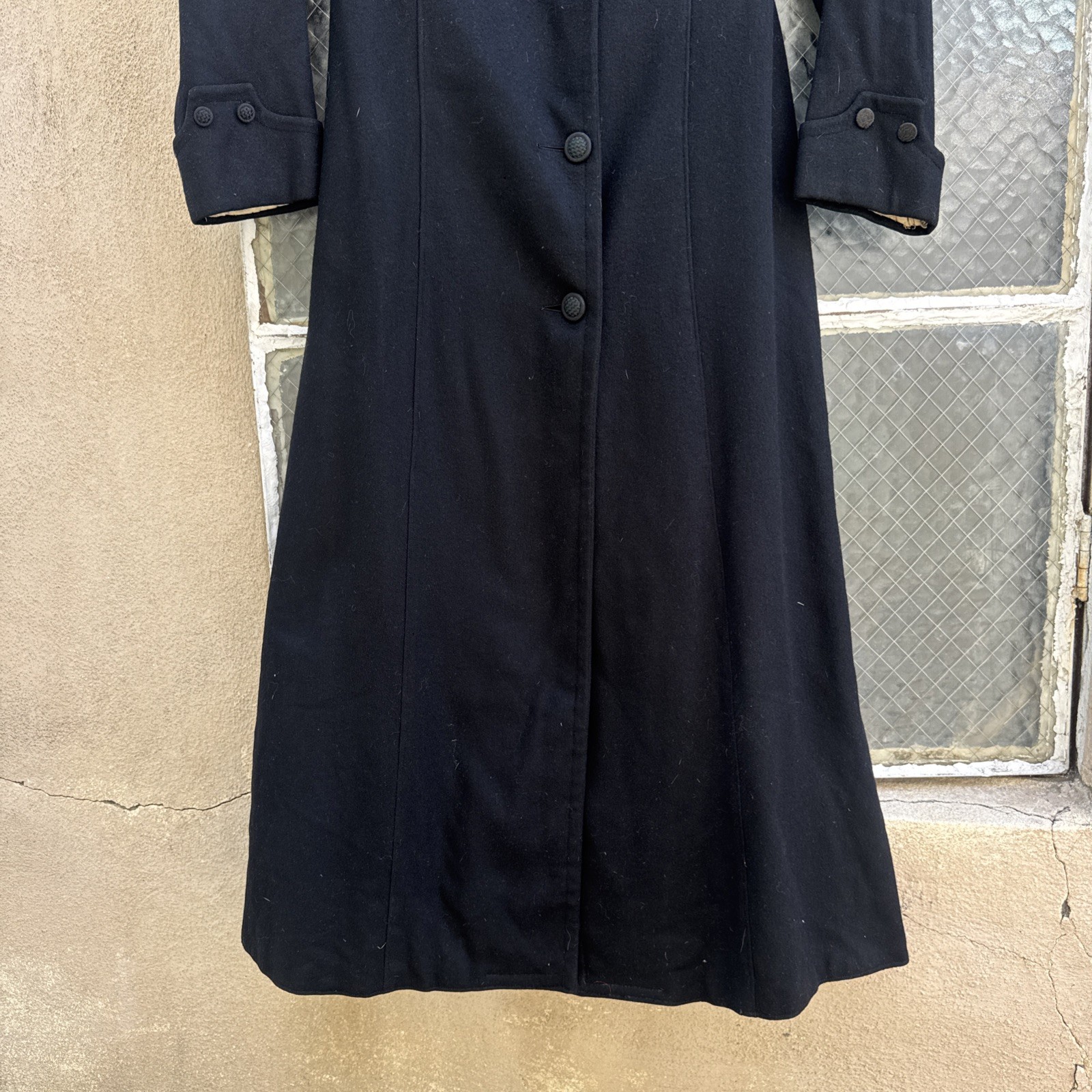 Antique Edwardian Coat Black Wool Riding Dress Jacket Victorian Vintage