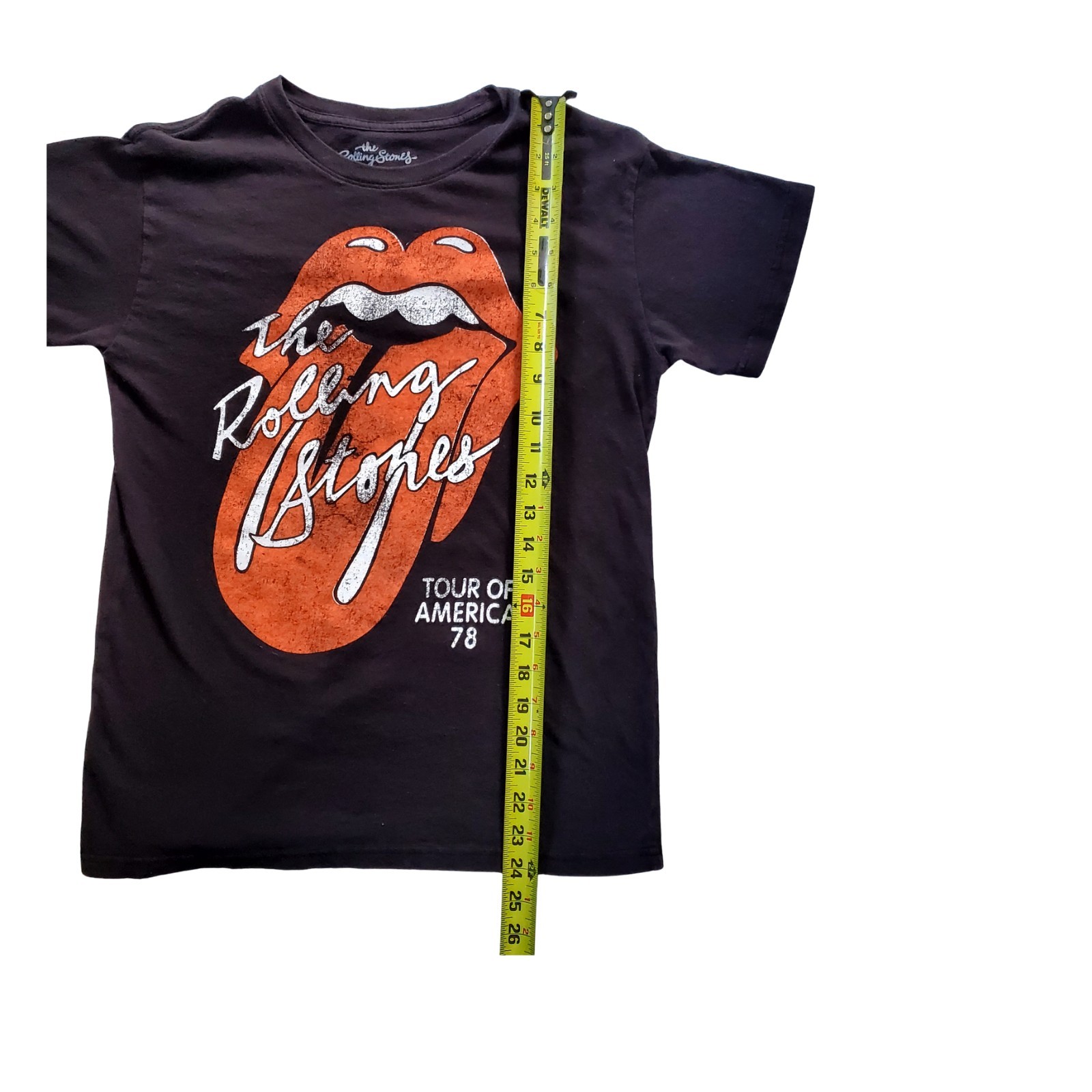 Rolling Stones 1978 Tour America Lips Tshirt Womens S Black Vintage Rock Band