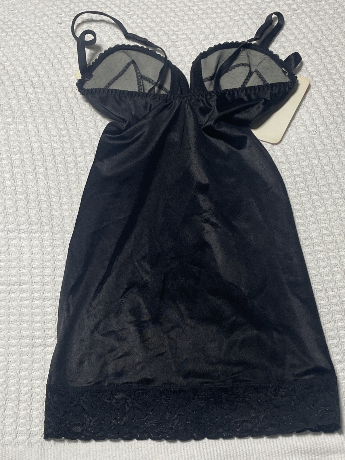 Vtg Subtract Black Push-Up Shapewear Body Suit Sz 36B Union Label 7879 Nylon