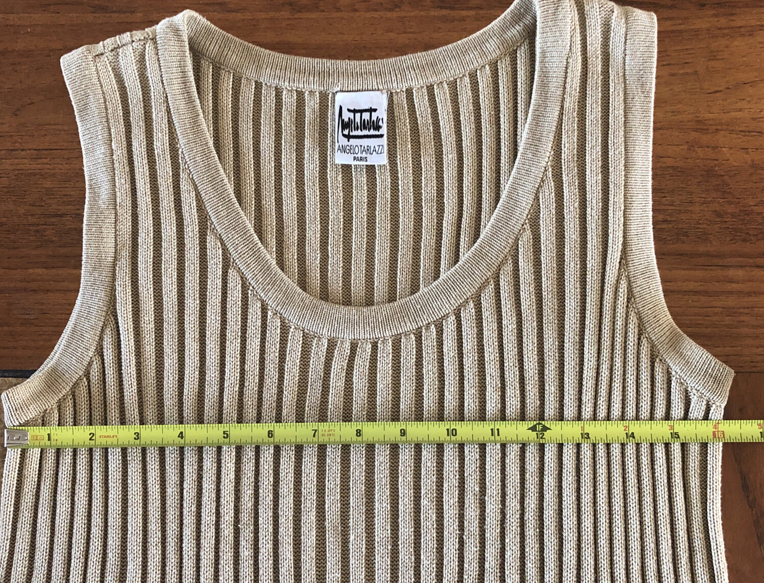 Vintage Angelo Tarlazzi Paris Knit Sweater Tank Tunic Silk Blend S/M Excellent