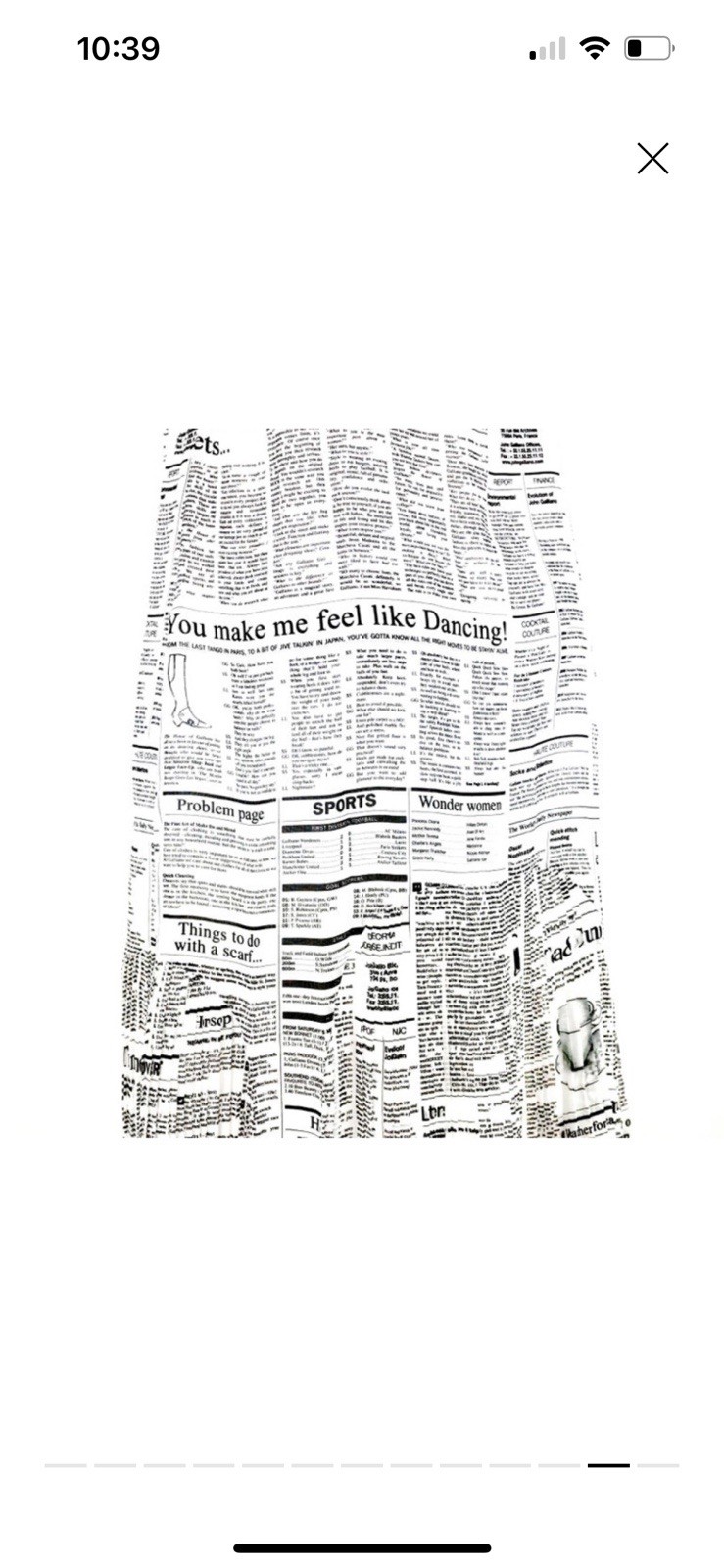 John Galliano Newspaper Dress