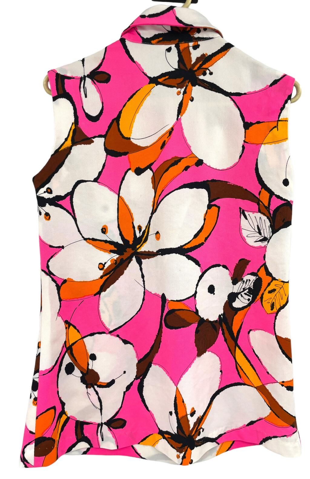 Vintage Terry of Chicago Women’s 1960-70 Mod Floral Sleeveless Tunic Top