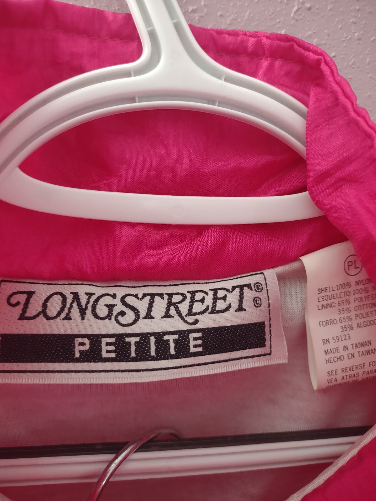 Vintage Longstreet Petite Large Windbreaker Track Running 2Pc Set 90s