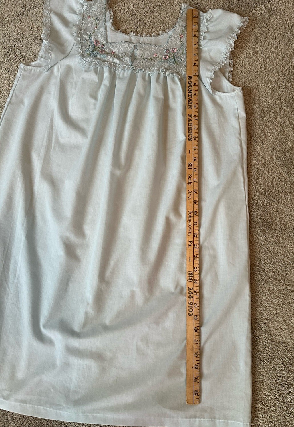 VTG Sears Perma-Prest Light Blue Nightgown Size 36/38 Mother’s Day Gramma Summer