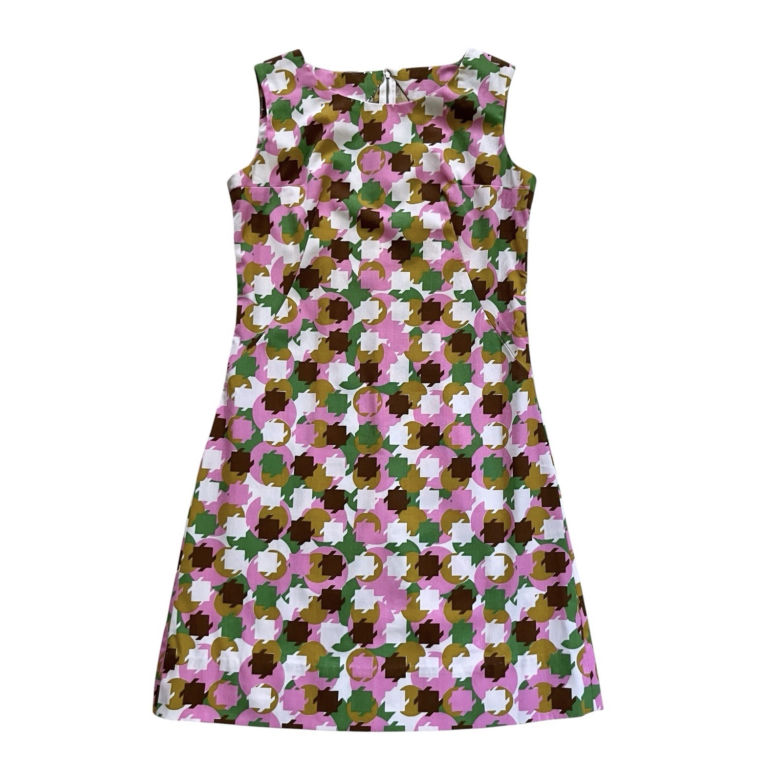 60s Vintage Handmade Mod Gogo Houndstooth Mini Dress Small