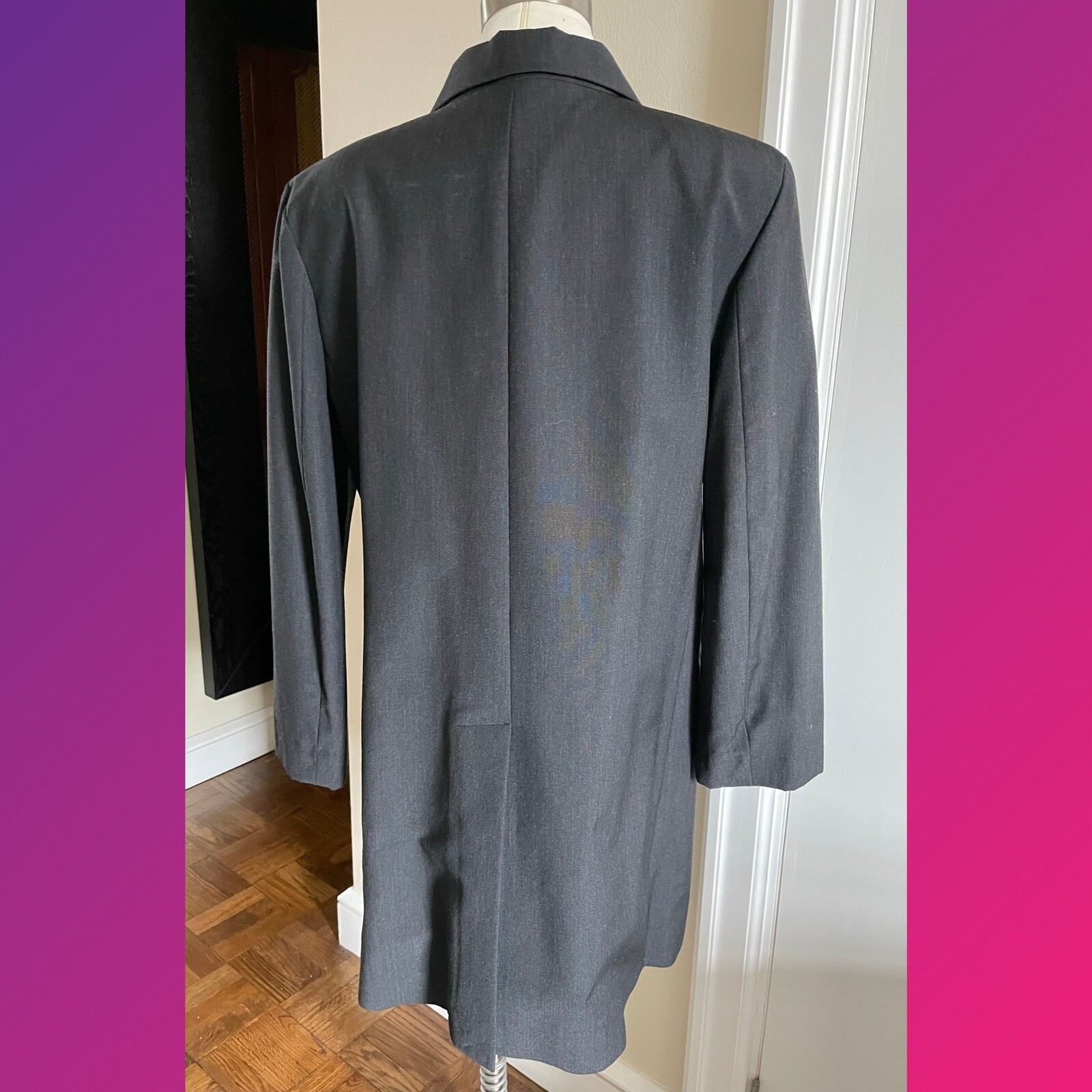Vintage Circa 2000 Strong Shoulder Long Coat Jacket