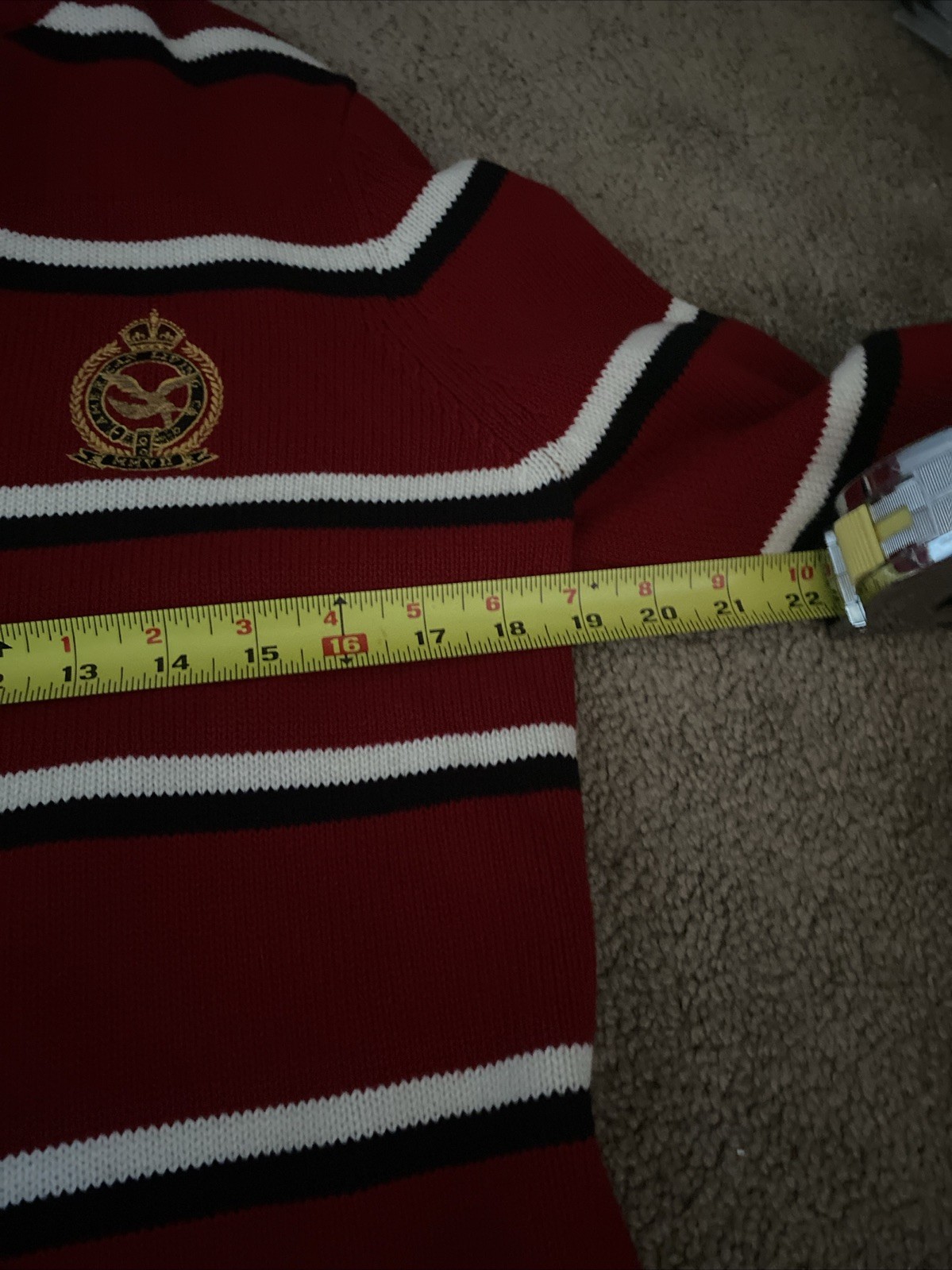 VTG Y2K American Living Ralph Lauren Sweater Size XL Striped Yachting Crest