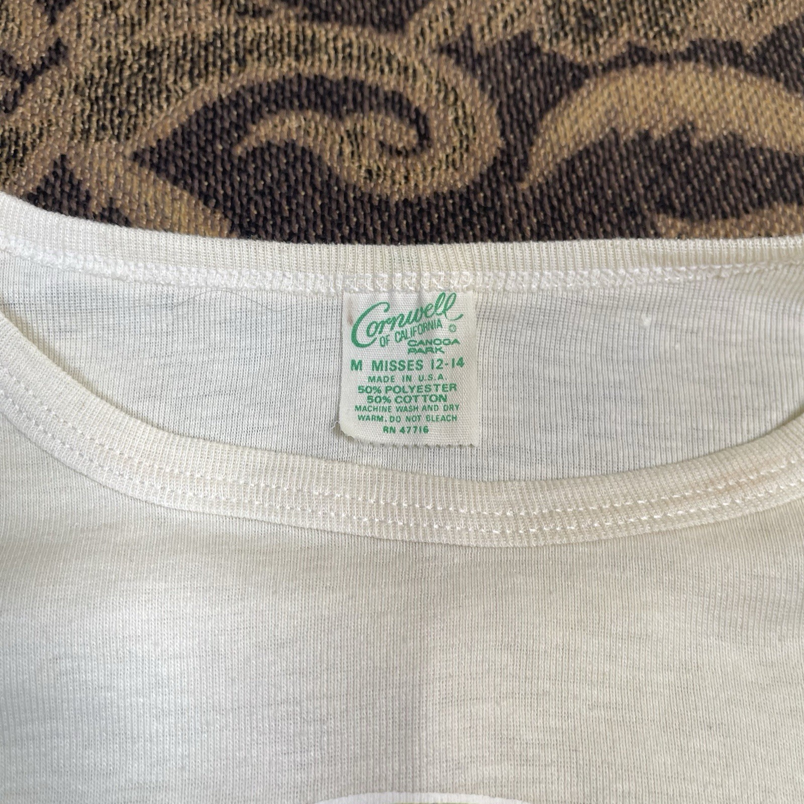 Vtg 60s Woman’s T Shirt I’m A Little Angel Baby Tee Size Medium Cream