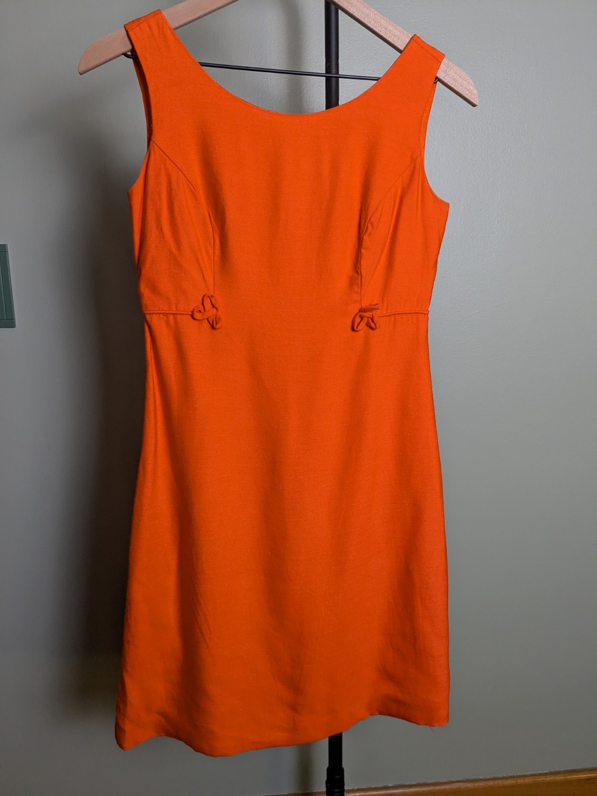 Vibrant Orange Vintage Peter Pan Collar 3/4 Spring Jacket And Wiggle Dress Set