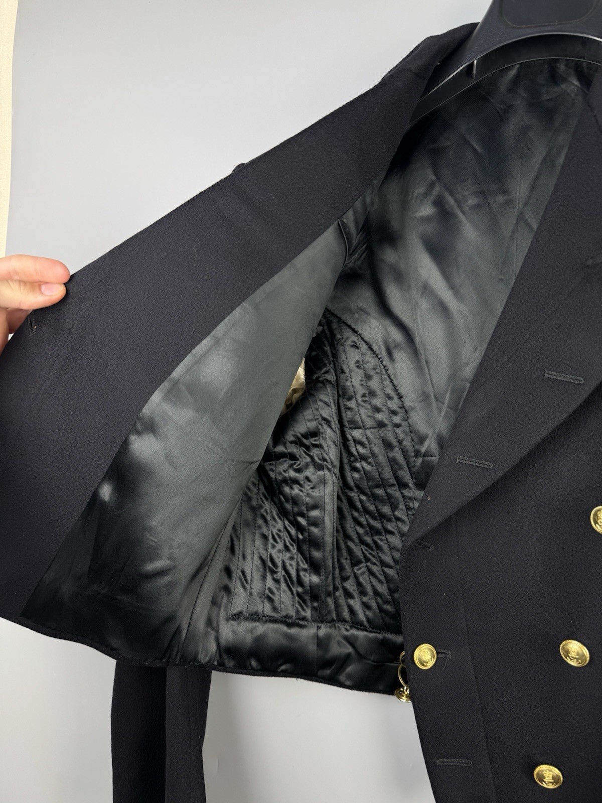 Vintage 1972 Gieves Hawkes Blazer Wool Cropped Naval Officer Jacket Coat