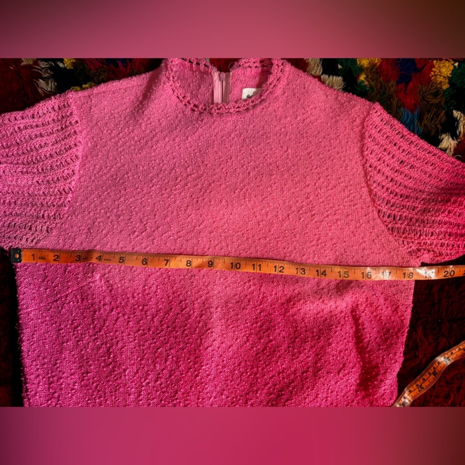 60s Vintage Barbie Pink bouclé Knit Wiggle Dress Sz M