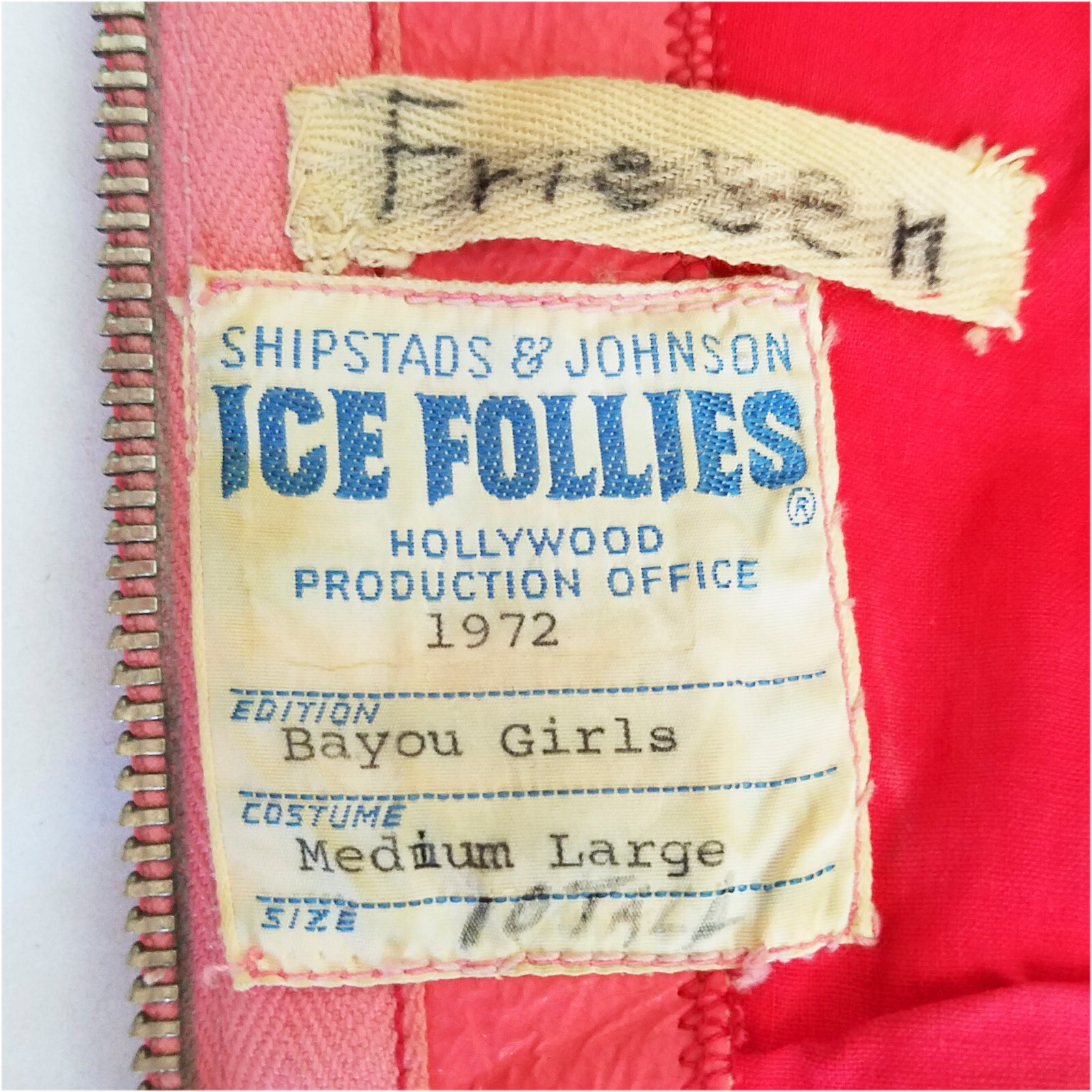 Original 1972 Hollywood Producton Office Issued Ice Follies Costume