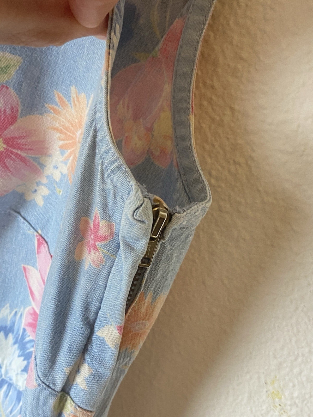 Vintage 90’s Y2K Liz Claiborne Women’s denim Floral dress Size P/8