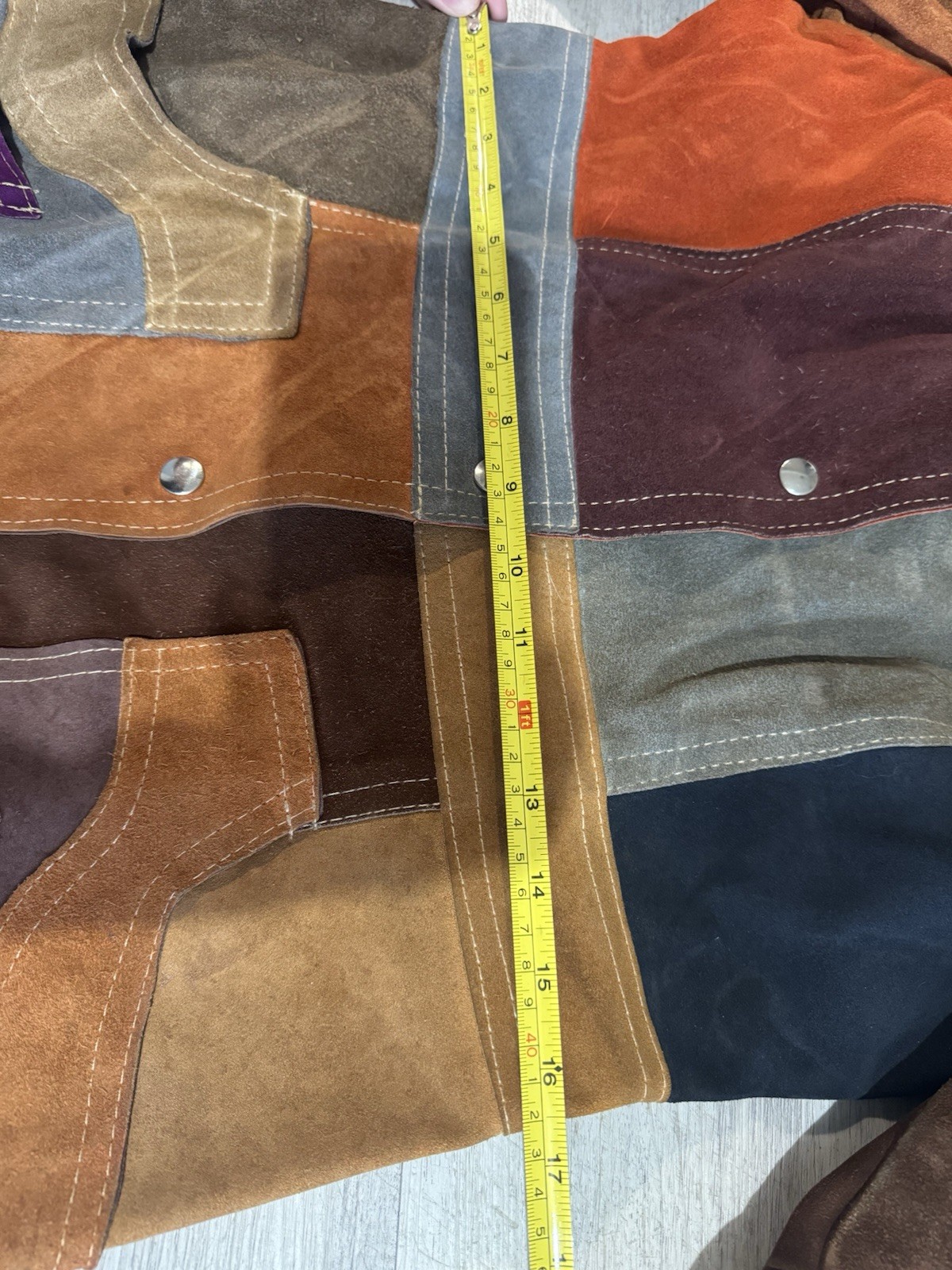 Vintage Gassy Jack Patchwork Suede Jacket Small Brown Orange Coat 70s Vancouver