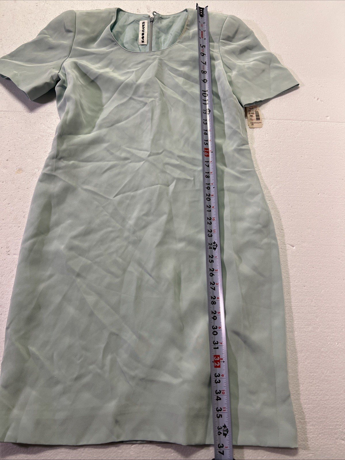 VINTAGE 80’s Saks Fifth Ave David Hayes Dress Flawed Mint Green Silk Sz 6