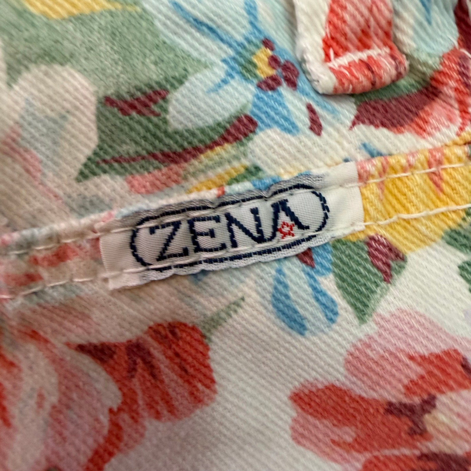 Zena Vintage Cottagecore 90s Women High Waisted Floral Denim Shorts Multi Cotton