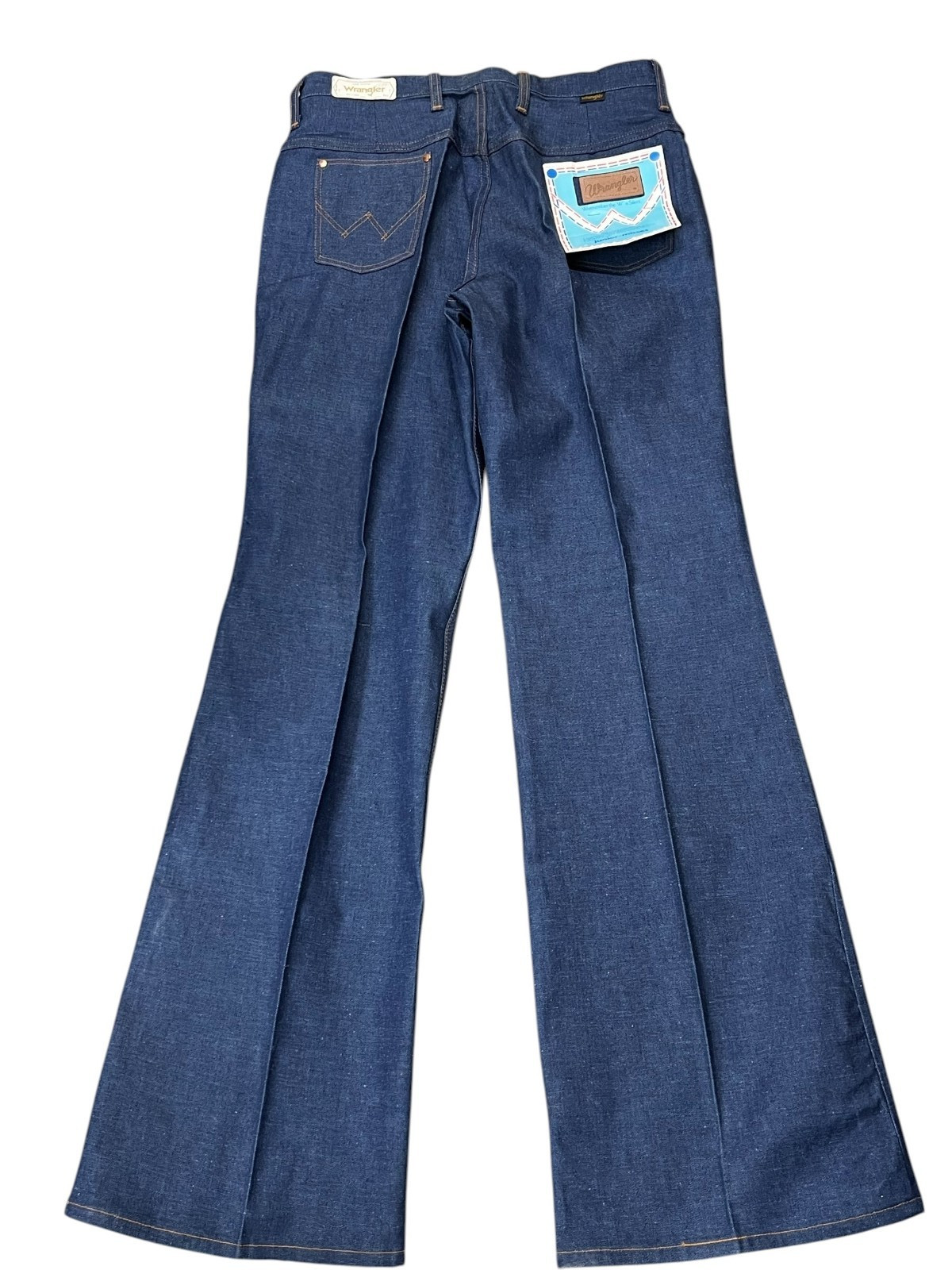 NOS VTG 70s Jr Miss WRANGLER JEANS Bell Bottoms Sz 18 XL HIGH WAIST DENIM Pants