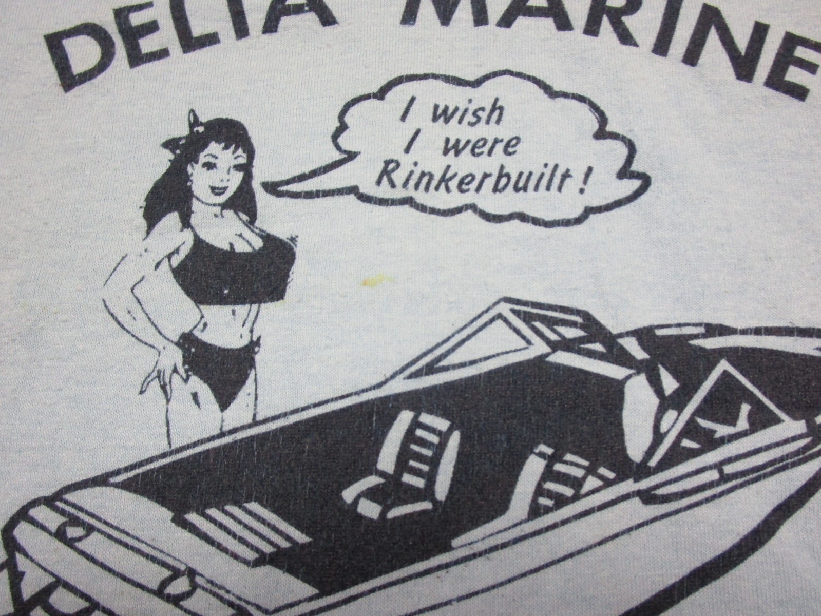 Vintage Rinkerbuilt Boat Sleep T Shirt 1980’s We Sell Fun Delta Marine USA Made