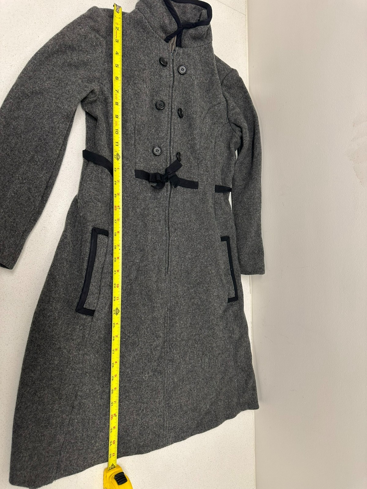 Vintage 60s ILGWU Gray Wool Fit & Flare Coat Princess Silhouette Union Made Med