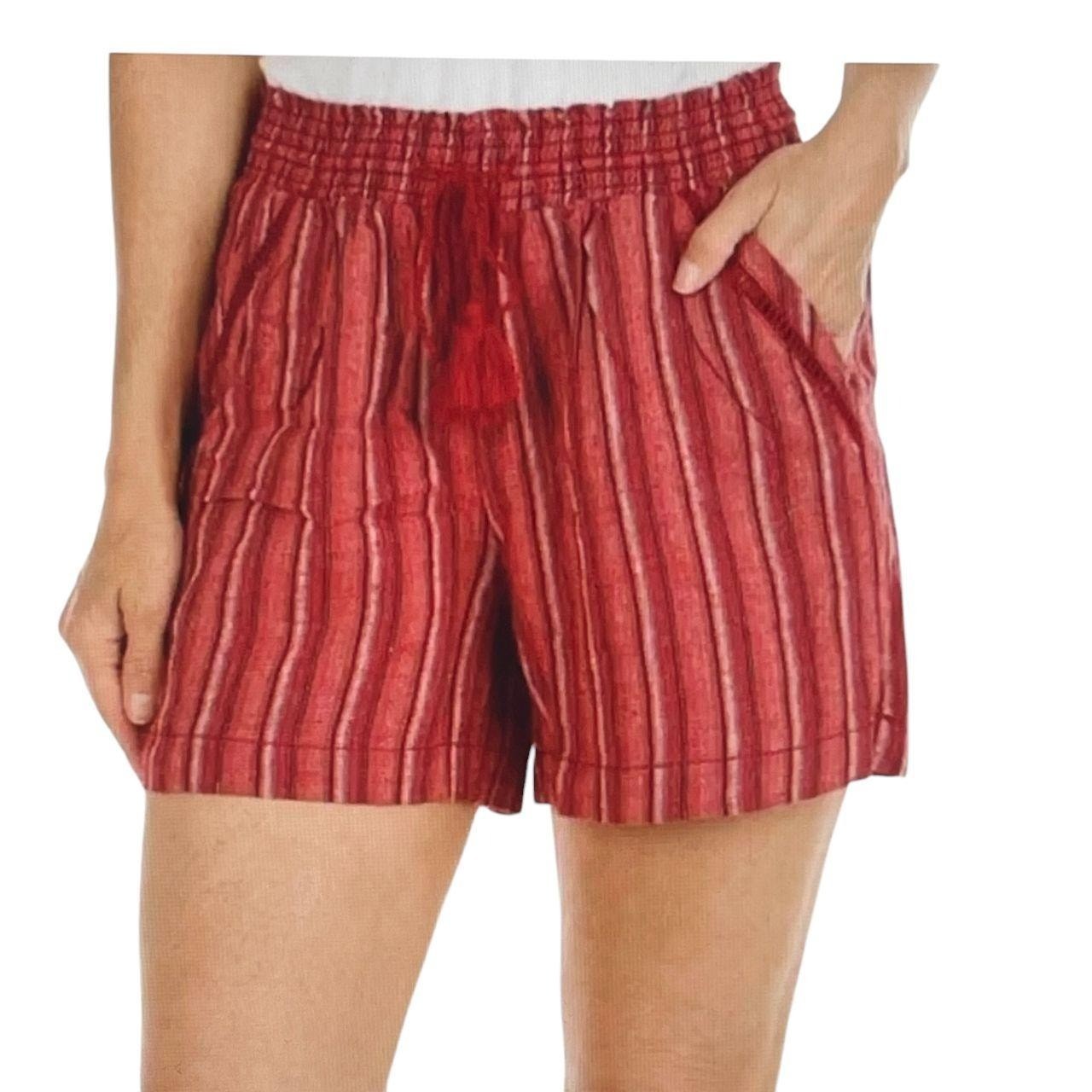 Briggs Red Striped Short Shorts: 90s, Y2K