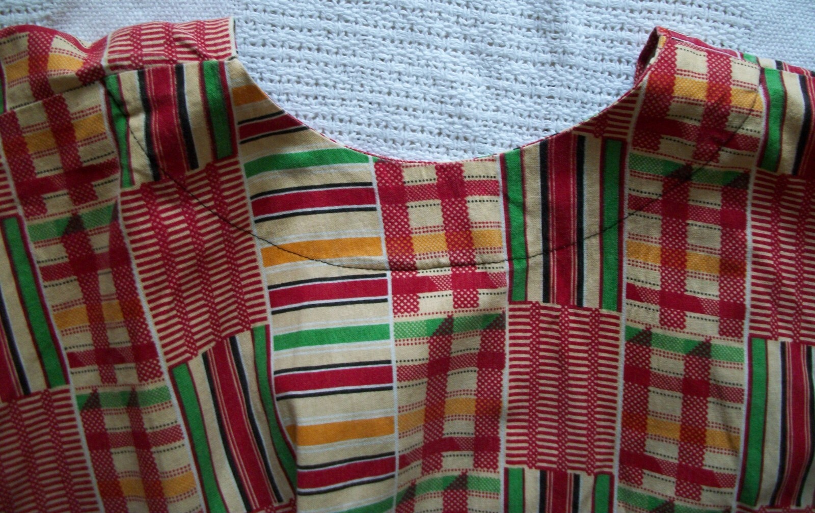 Vintage Free Island African Style Balloon Dress Kaftan One Size Cotton