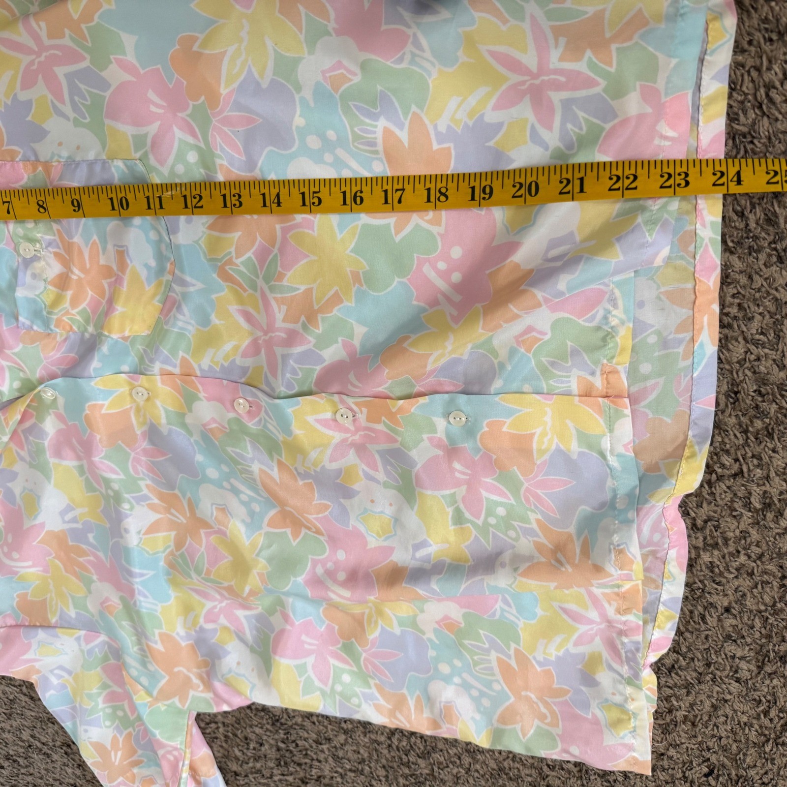 Aspirations Judy Bond Shirt Womens 18 Pastel Floral Vintage 80s Short Sleeve
