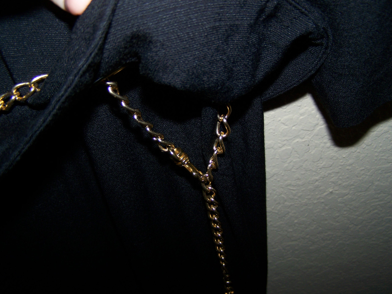 VINTAGE 1960s WOMENS BLACK MENU JUMPSUIT WITH GOLD CHAIN Size 16
