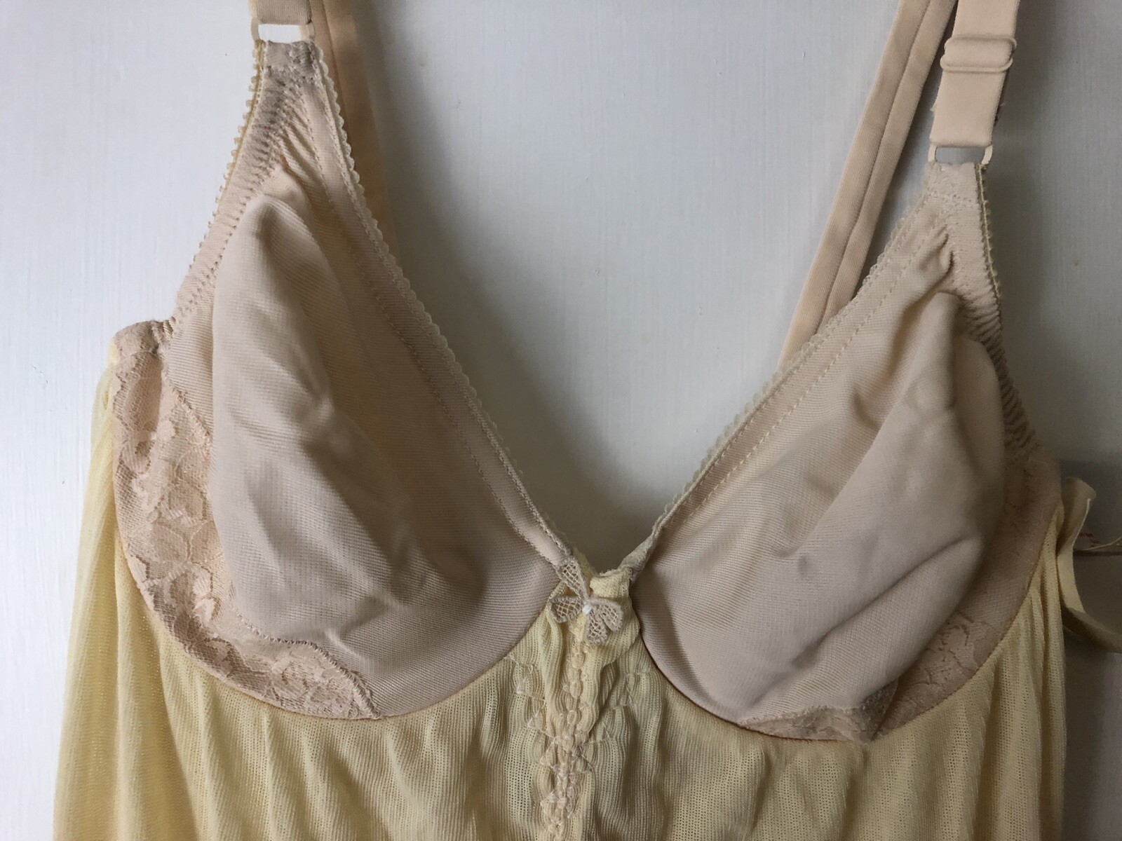Vtg Young Smoothie lingerie steampunk 34B Bra long girdle garter 1 pc corset 70s