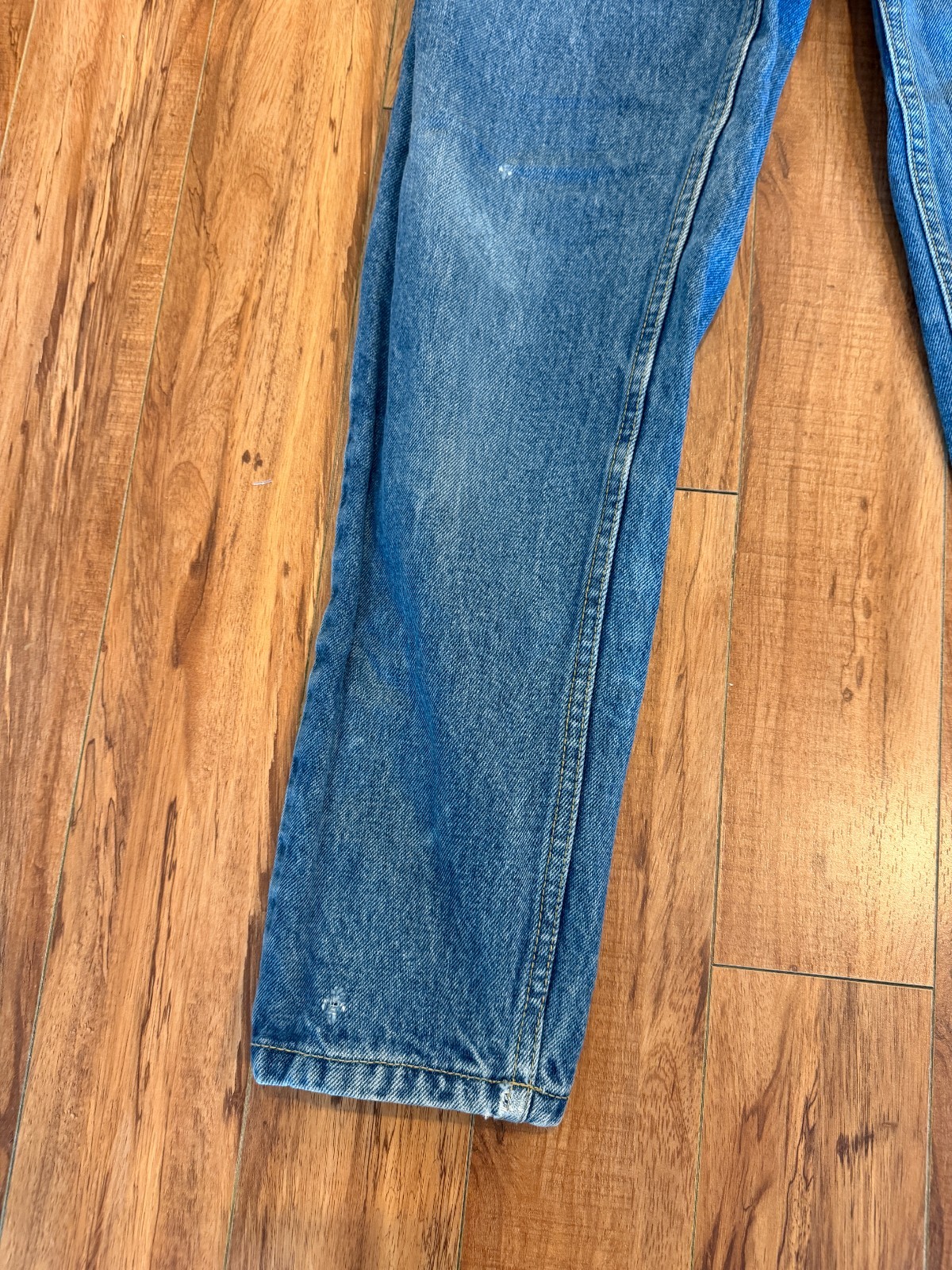 👖 Vtg 80s Made in USA Buttonfly High Waist Light Wash Guess Jeans Logo 28/29
