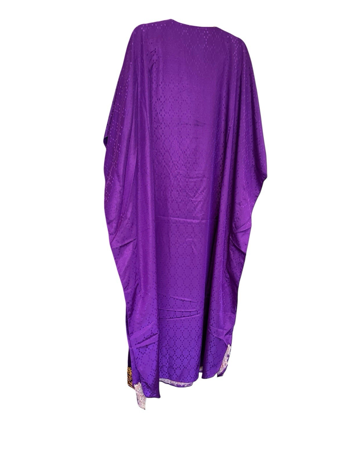 80s PURPLE PLUS SIZE VINTAGE DRESS JEWELED GOLD METALLIC