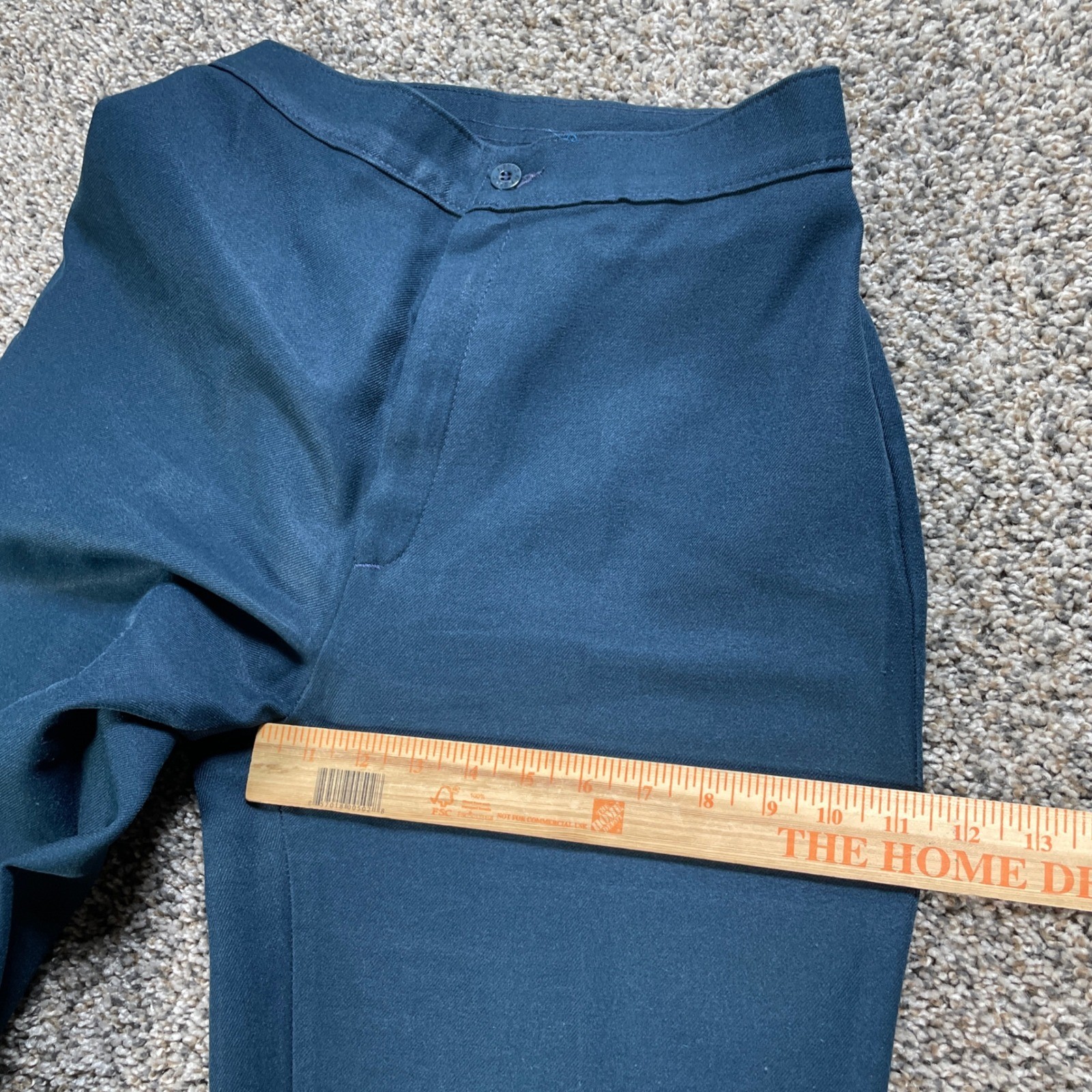 Vintage Levi’s 27×32 High Waisted Trouser Pants Teal Blue Wide Leg Polyester