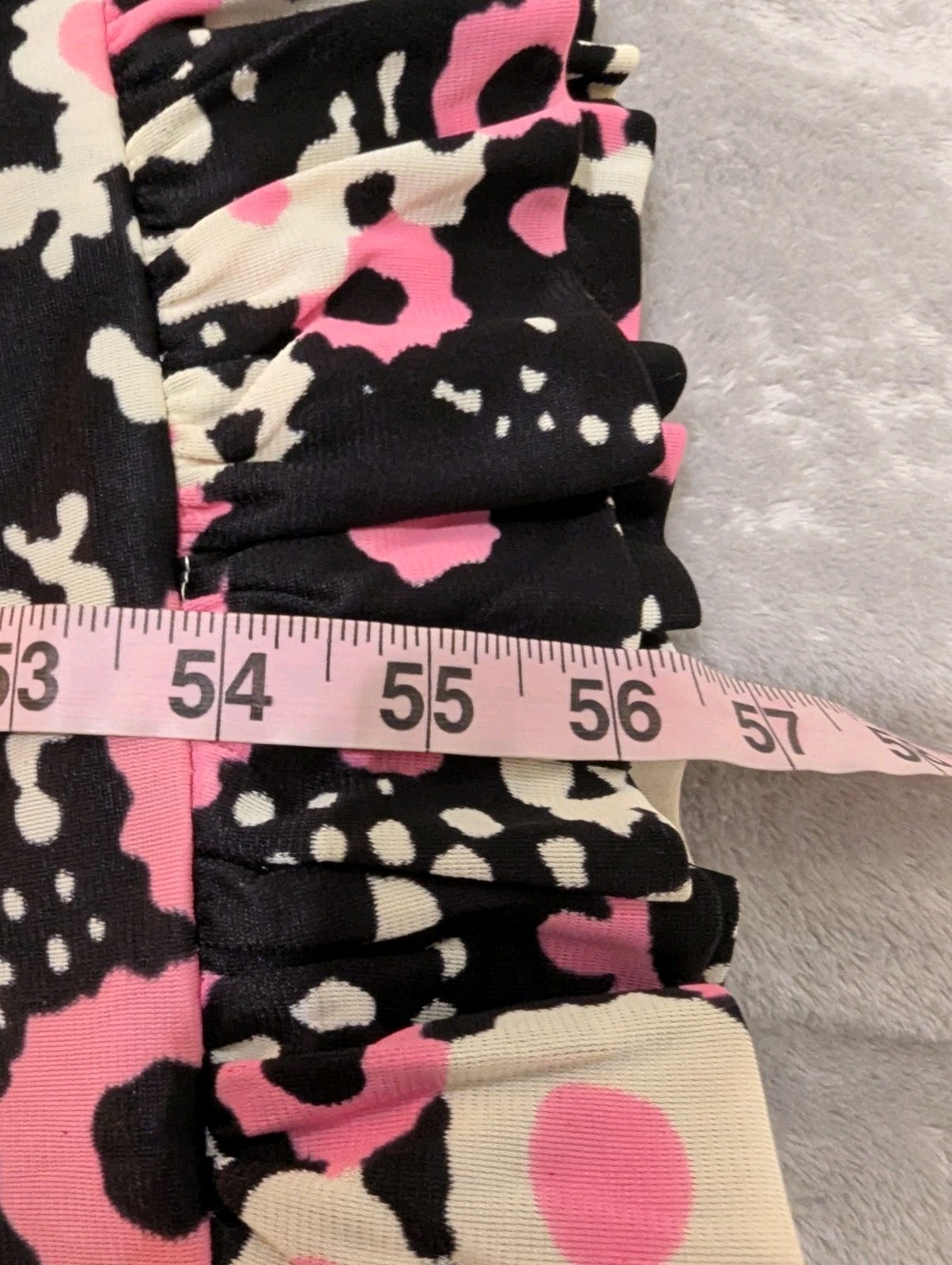 Vintage 1970s Handmade Black Pink White Floral Daisy Dress Maxi Longsleeve Small