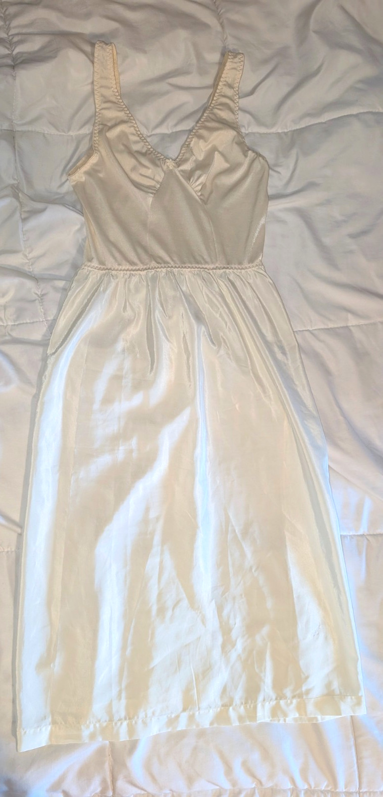 Vintage Olga Lingerie Slip Dress Ivory Cream size 34 Romantic 1980s