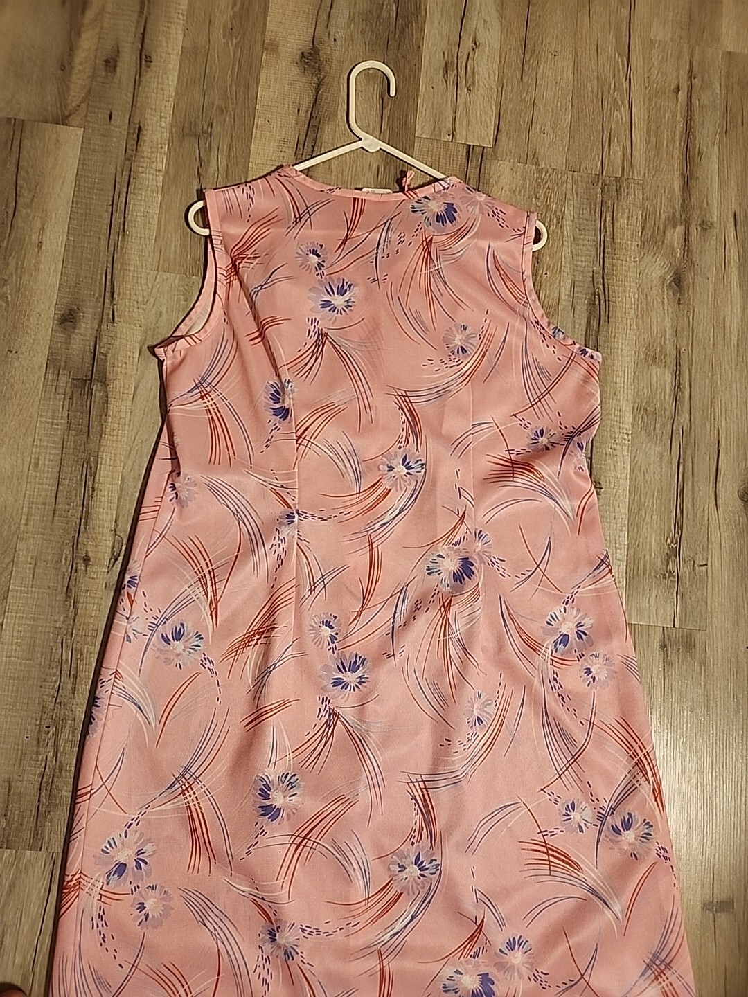 Vintage 70s80s Sleeveless Day Dress Casual Sz 20½ Pink