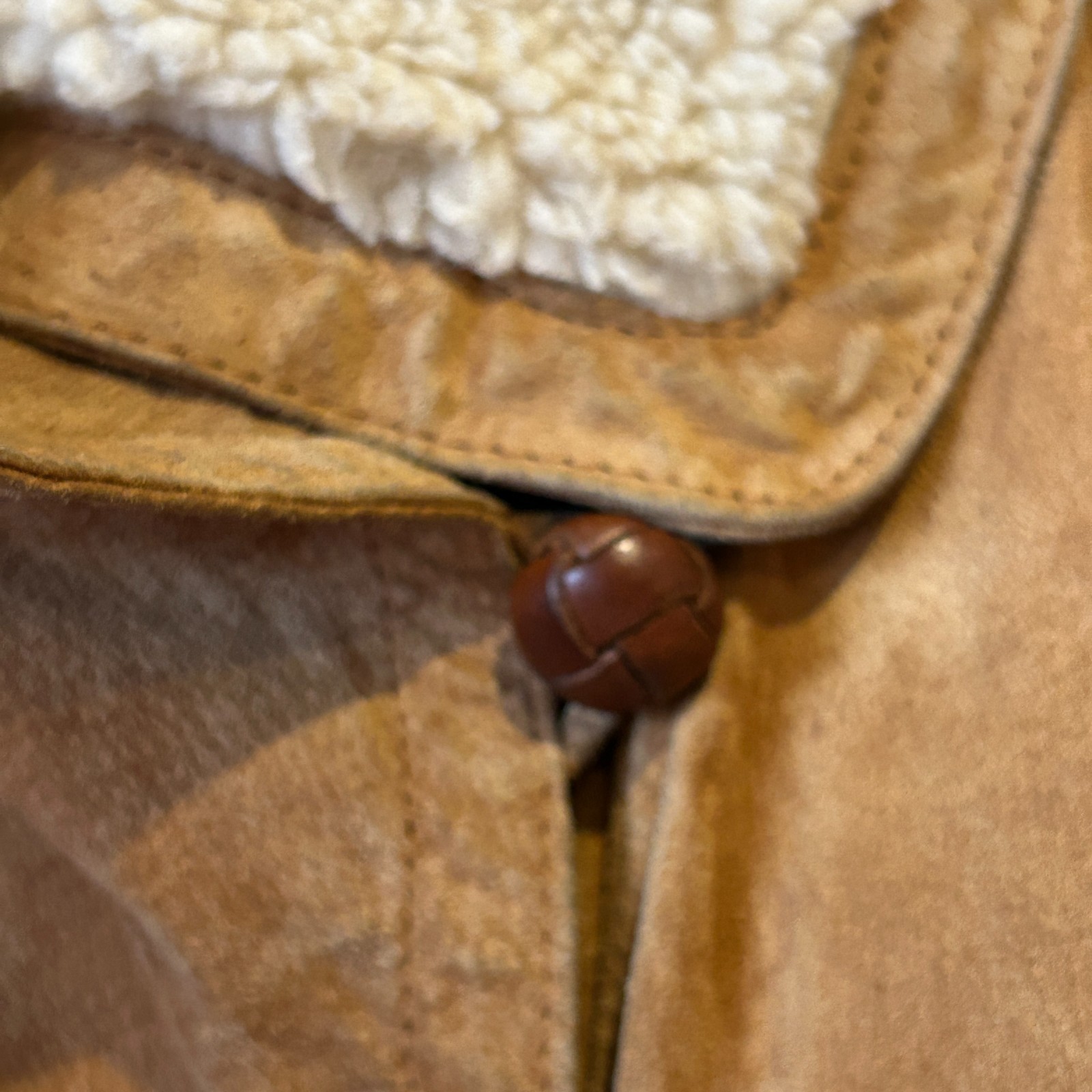 VTG 90s Avanti Suede Leather Bomber Jacket Oversized Sz L Sherpa Fleece Collar
