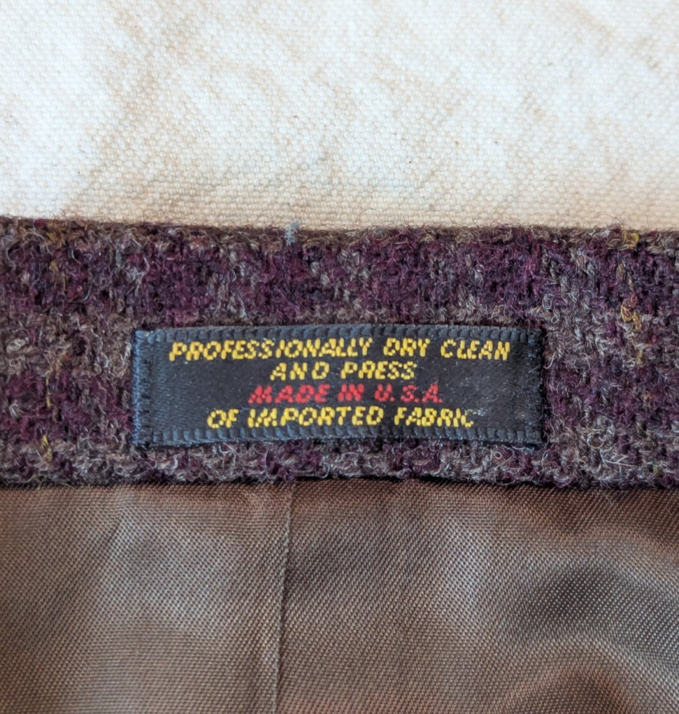Regent Clothes Women’s VTG 70s Wool Tweed Preppy Maroon One Button Blazer Size 8