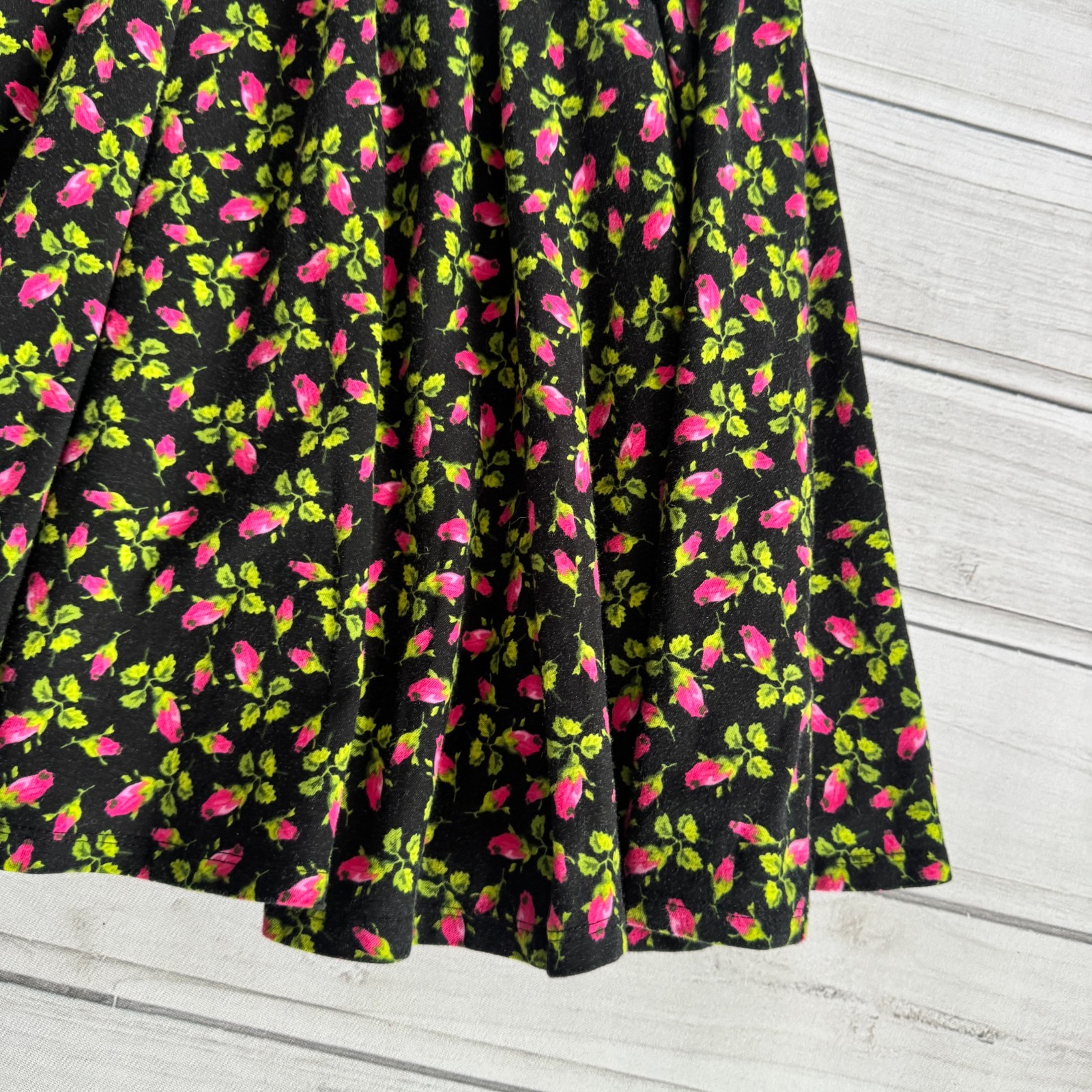 BETSEY JOHNSON Rosebud Floral Y2K „VINTAGE” Punk Label Stretch Cotton Dress P XS