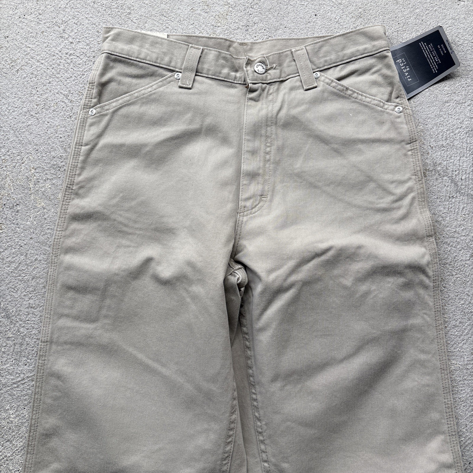 Vintage Riveted By LEE Carpenter Pants Wide Relaxed Khaki Tan Beige Women’s 10 M
