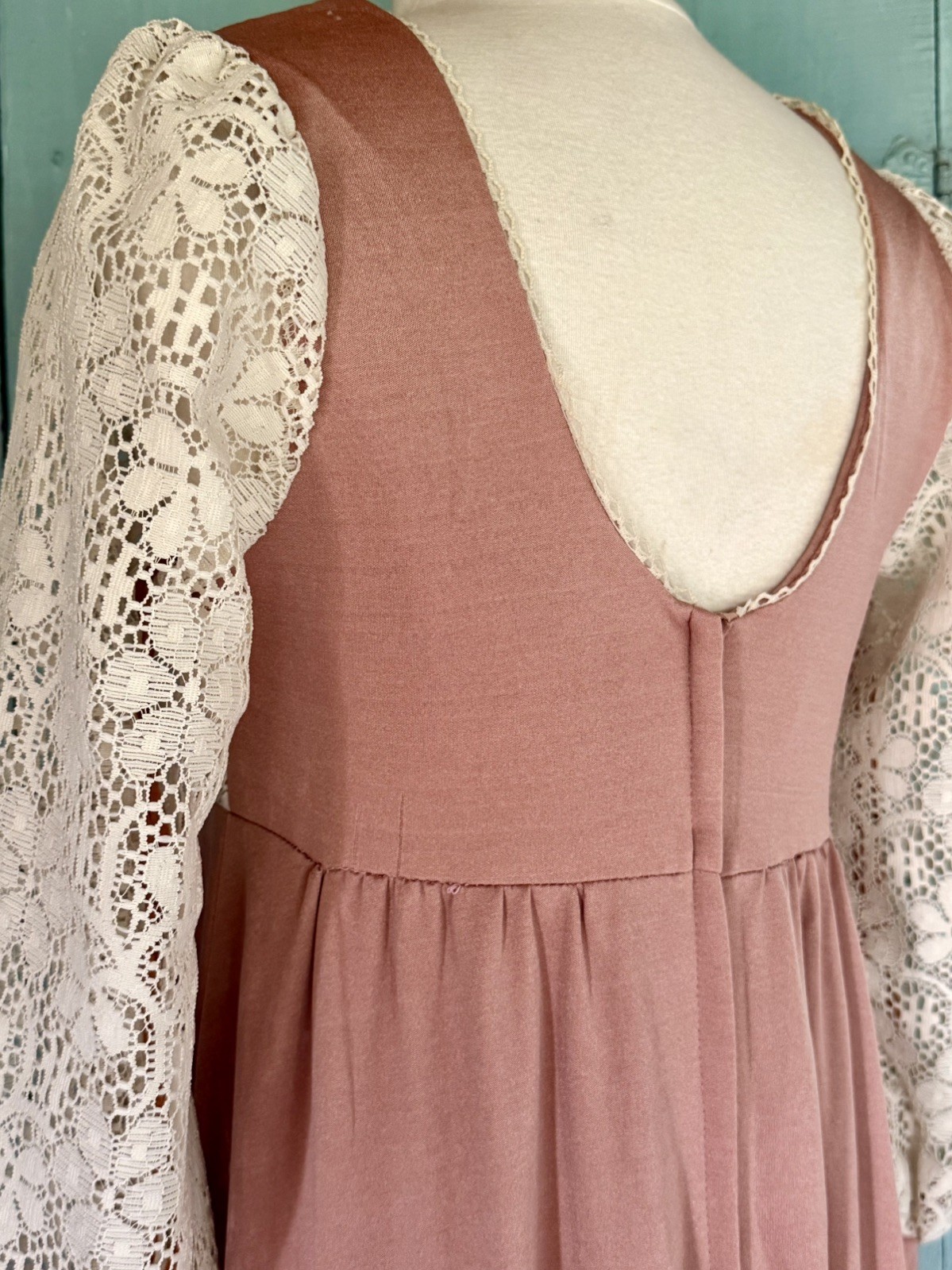 VTG 70’s Rags by Kressandra Boho Chic Festival Cottagecore Maxi Empire Dress S