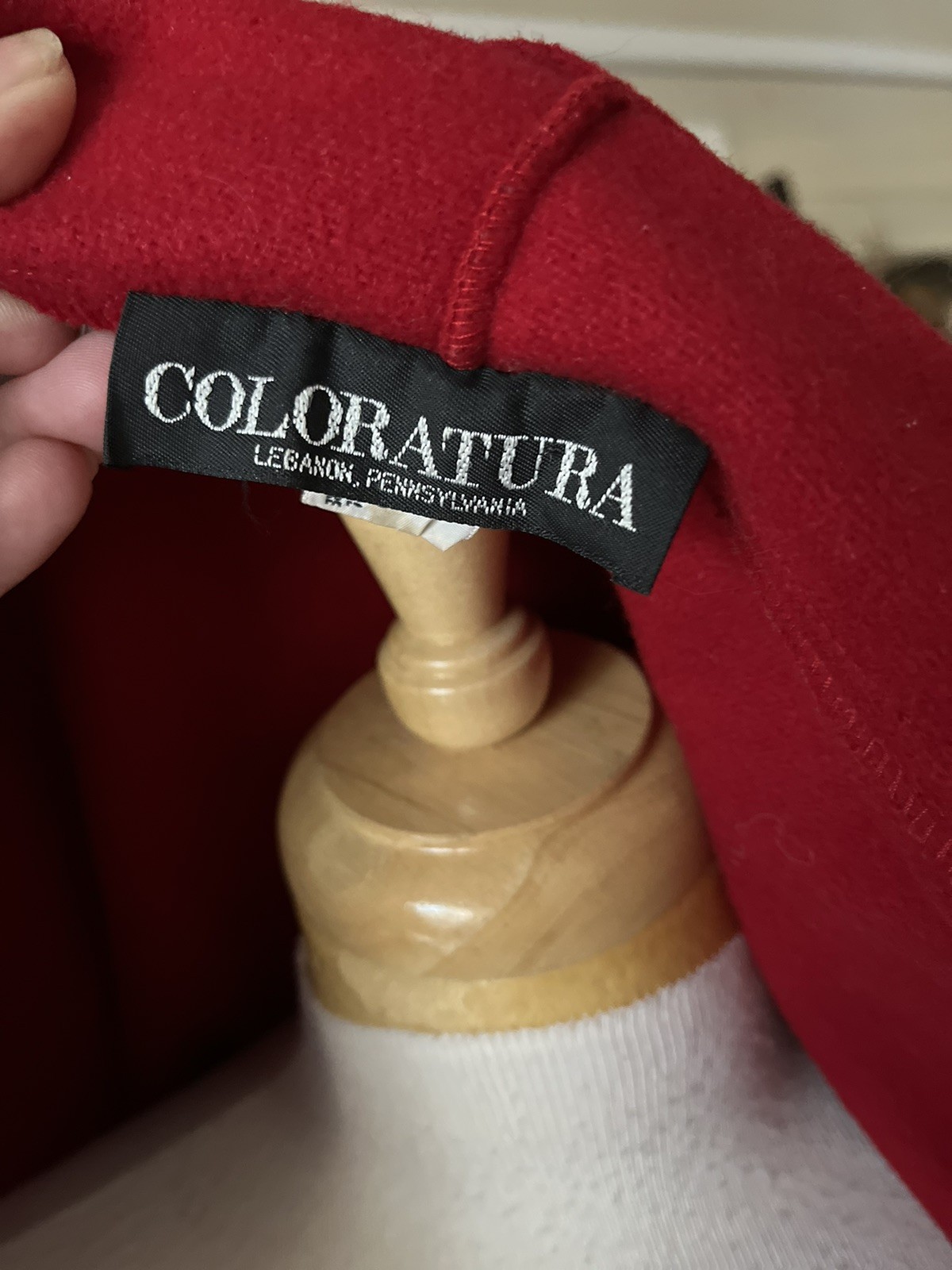 Vintage Coloratura Red Wool Cape Coat Hood Red Riding Hood