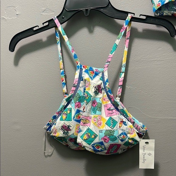 NWT Vera Bradley Shannon High Neck Bikini Set | Top L Bottom M | Cuban Stamps