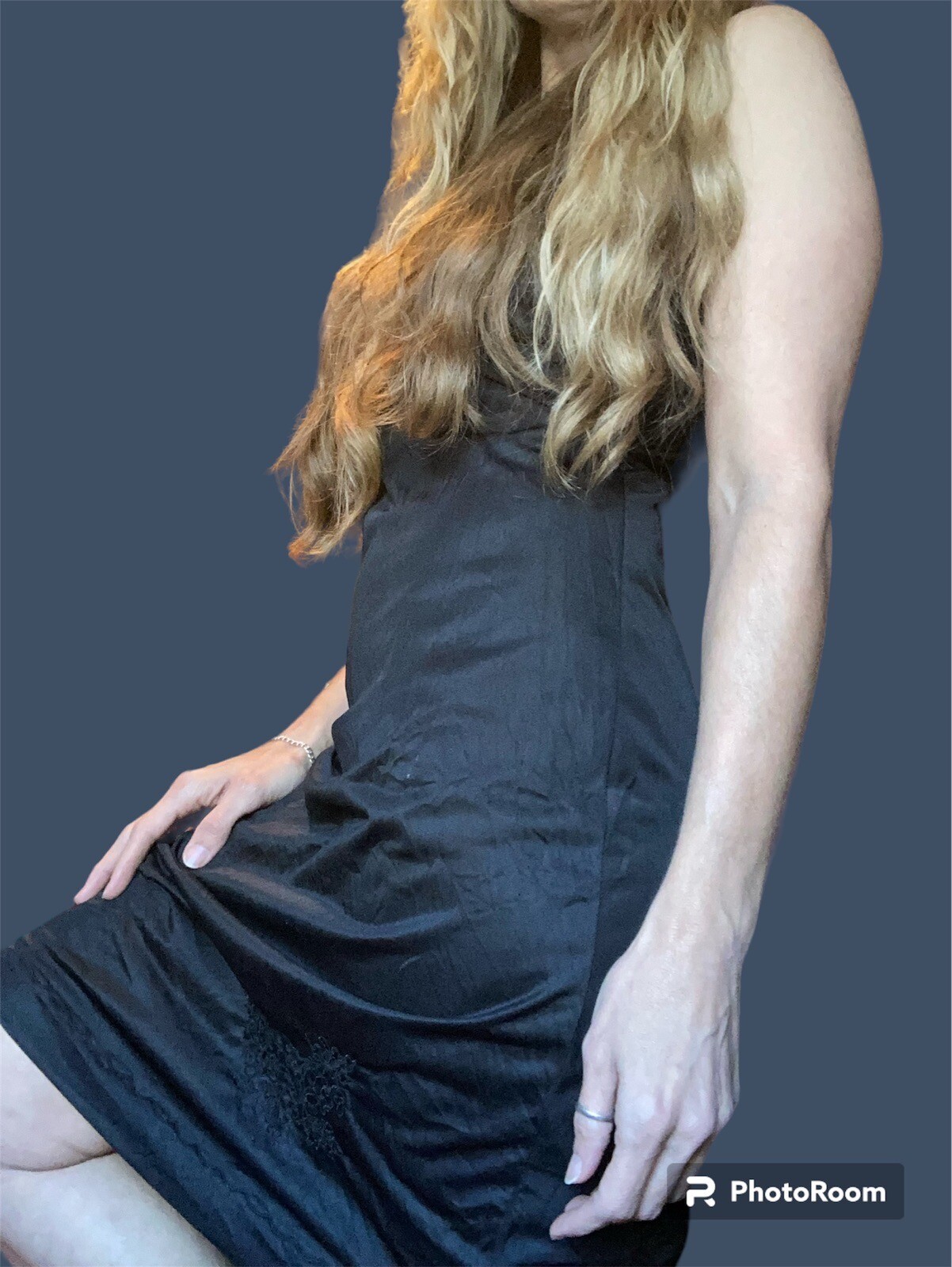Vintage Pixiecore MCM Top Form Black Midi Slip Dress Sz. 36 Sm/Medium