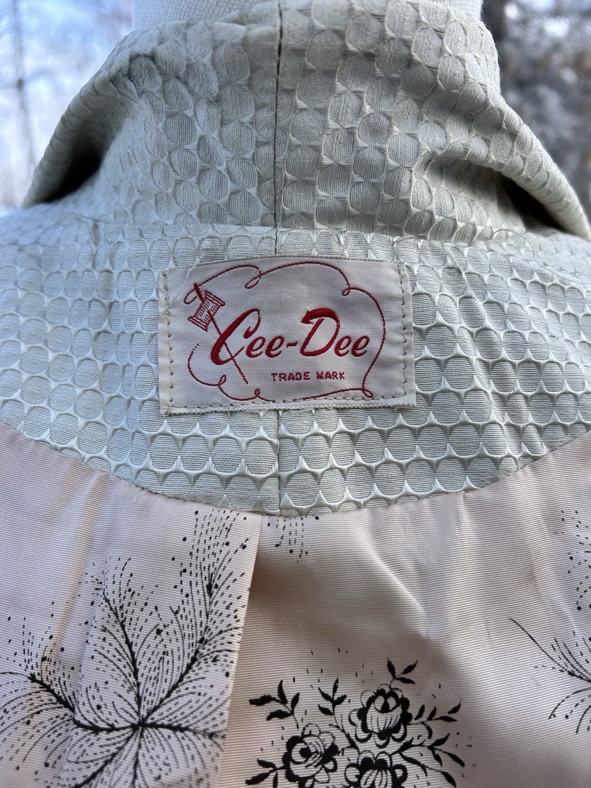 Vintage Cee-Dee Trademark Lined Swing Coat Cream Color With Side Pockets Size 12