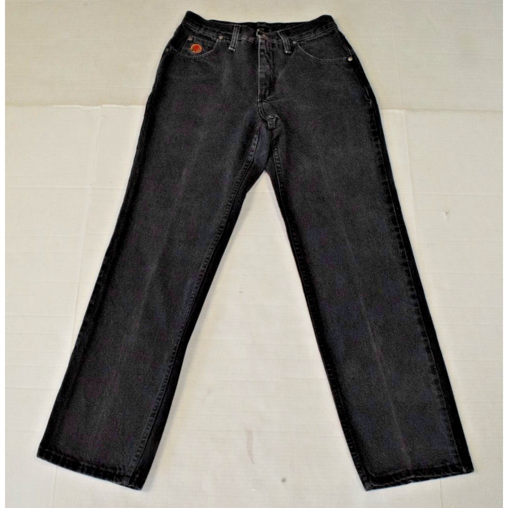 Vintage Jeans Twenty X Wrangler Womens 28 x 28.5 90s Black Red Logo High Waist