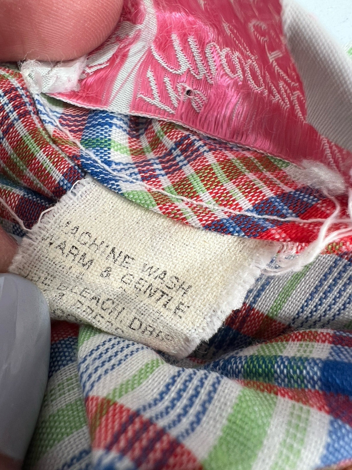 VTG Plaid Shift Dress Preppy Classic Button Bow Neckline Magnolia Shoppe Sz Med