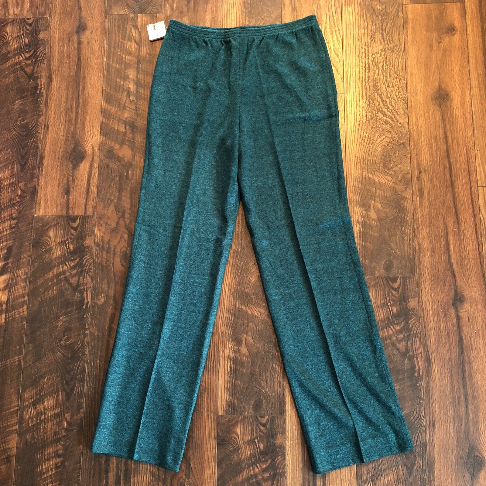 Vintage Deadstock Easy Wear by Bradley Pants Blue Green 80s 90s USA Made Size 14