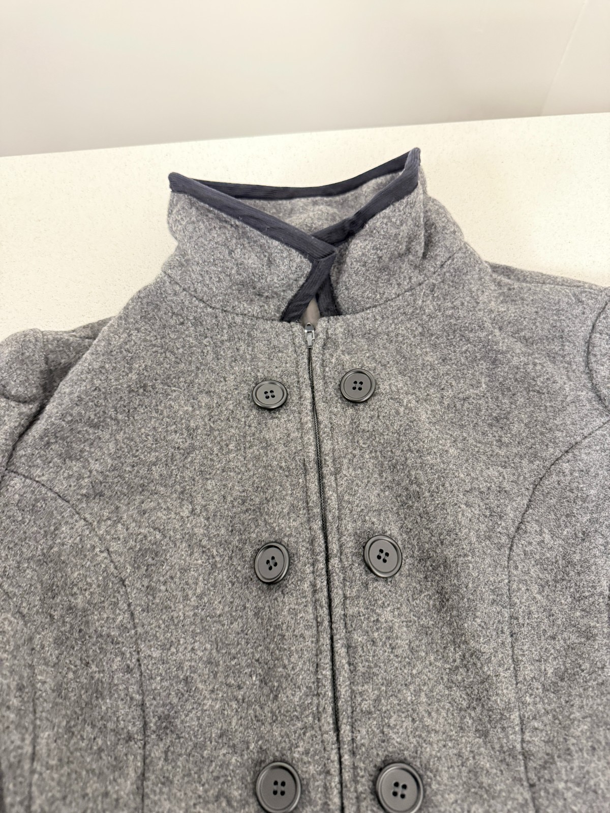 Vintage 60s ILGWU Gray Wool Fit & Flare Coat Princess Silhouette Union Made Med
